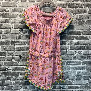 Matilda, Jane‎ Pink Patterned Romper with Colorful Trim